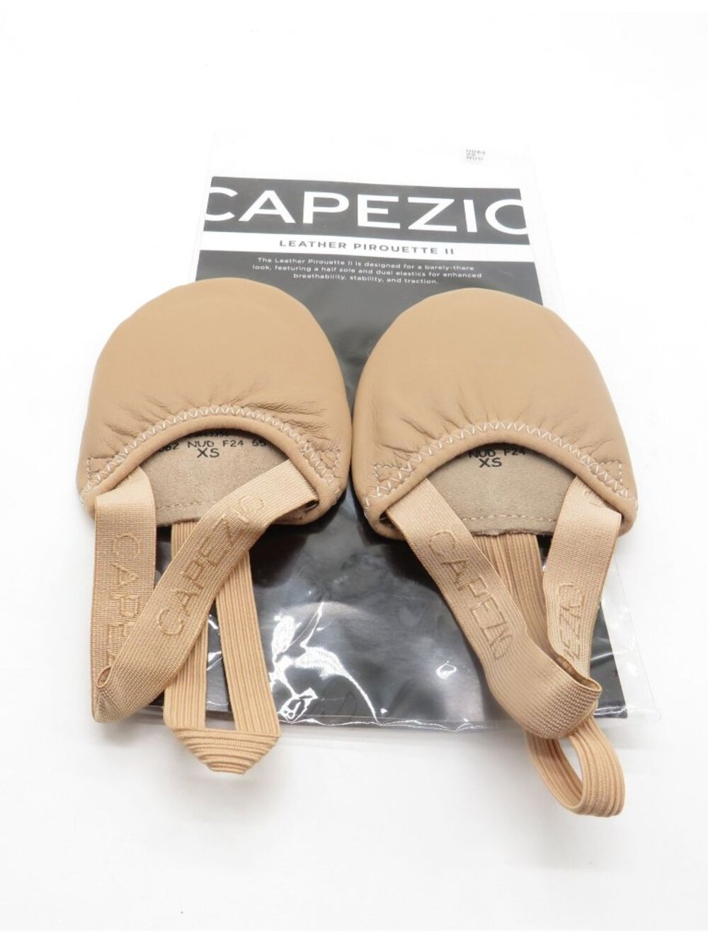 Capezio Leather Pirouette II Nude Half Sole Dance Shoes XS NEW
